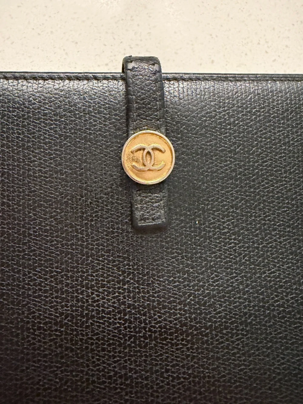 CHANEL Black Caviar Leather Continental Wallet USED
